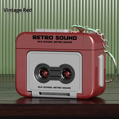 Eco-Friendly Mini Tape Recorder Keychain Retro Cassette Player SWARVOSKI