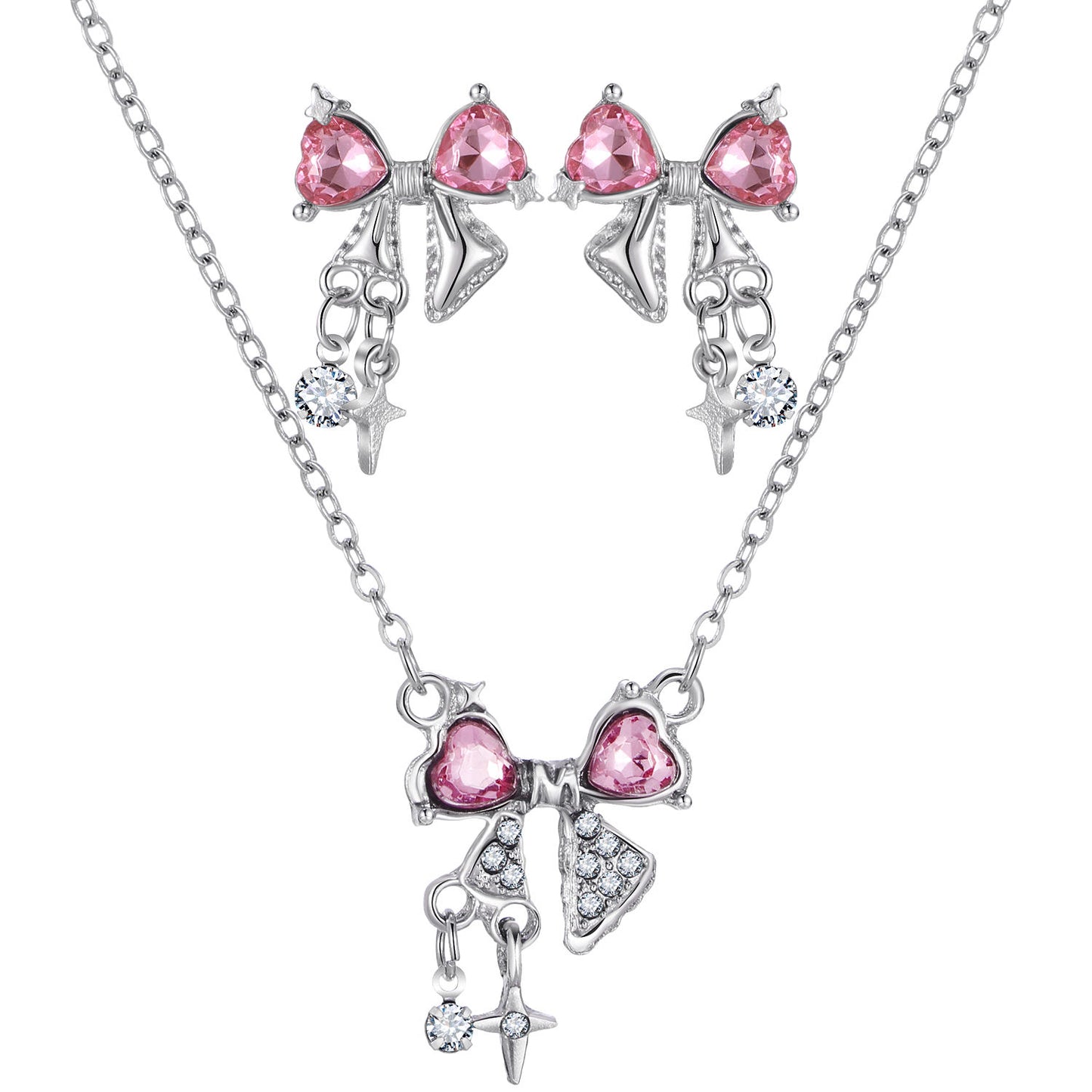 Bow Earrings and Necklace Set