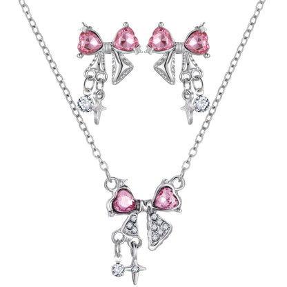 Bow Earrings and Necklace Set
