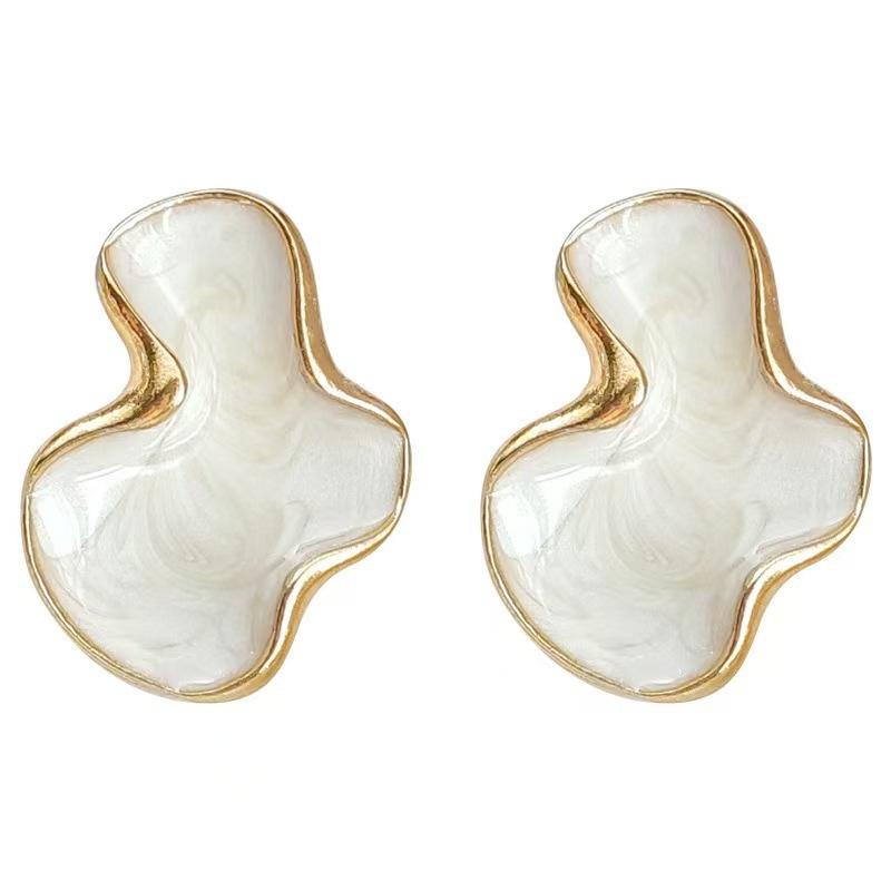 White Oil Cloud Earrings