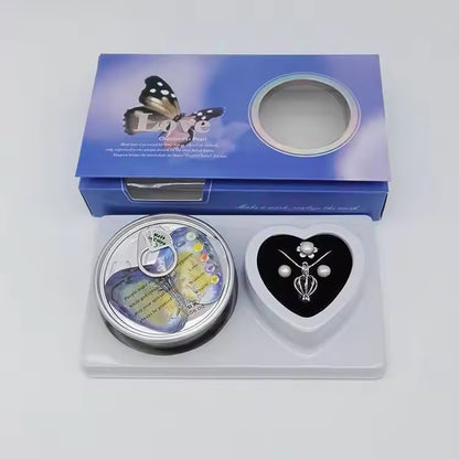 Natural Oyster Freshwater Ocean Pearl Necklace Ring Earrings Set