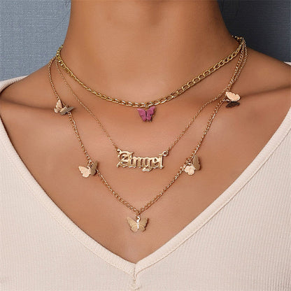 Butterflies Angel Necklace