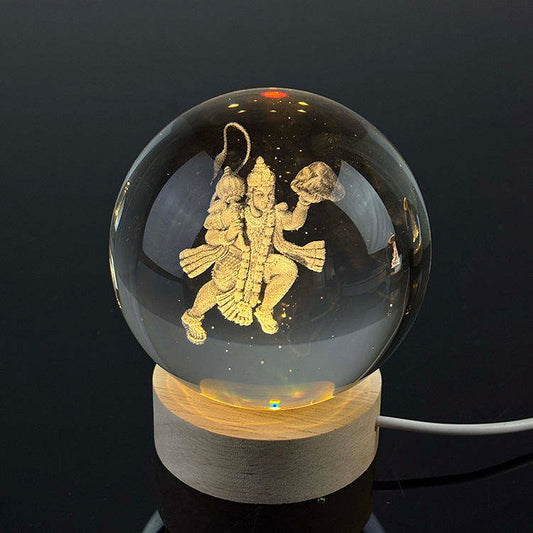 Hanuman Ji 3D Crystal LED Lamp