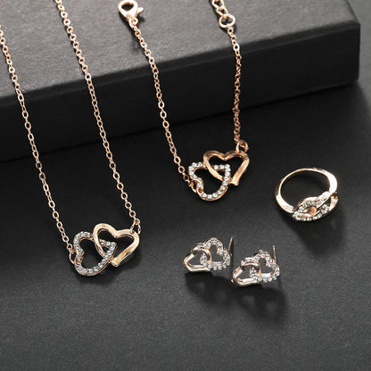 Elegant Double Heart Jewelry Set for Women Yiwu Yunlay Jewelry Co., Ltd.