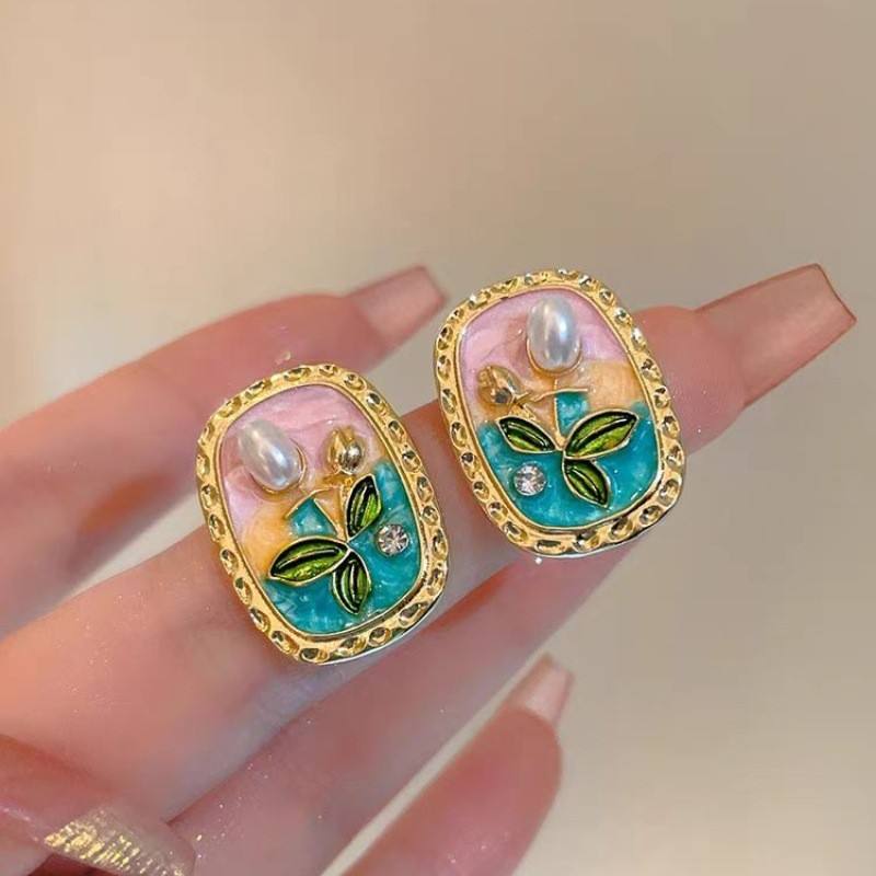 Rose Baroque Freshwater Pearl Stud Earrings