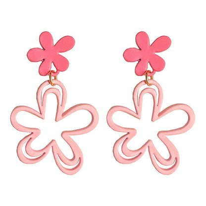 Sweet Pink Flower Earrings