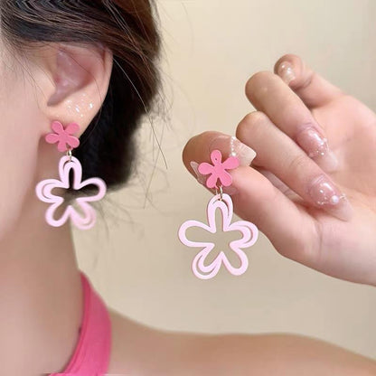 Sweet Pink Flower Earrings