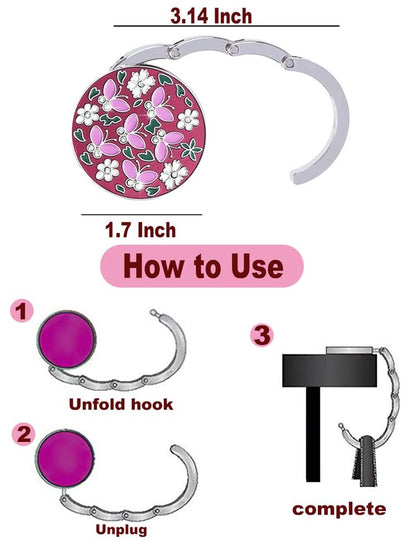 White Flower Metal Purse Hook