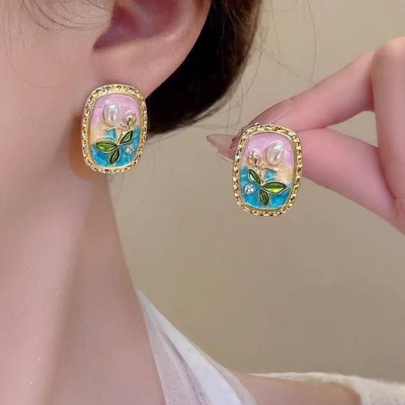 Rose Baroque Freshwater Pearl Stud Earrings