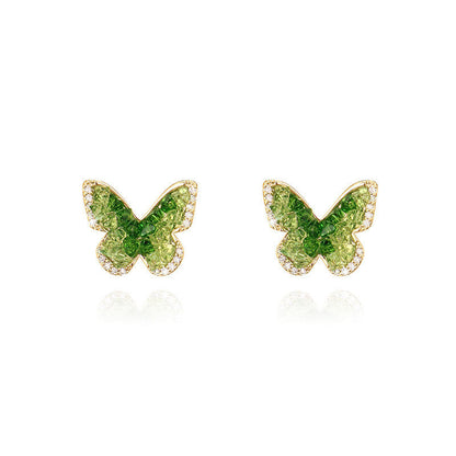 Fresh Emerald Stone Border Diamond Earrings