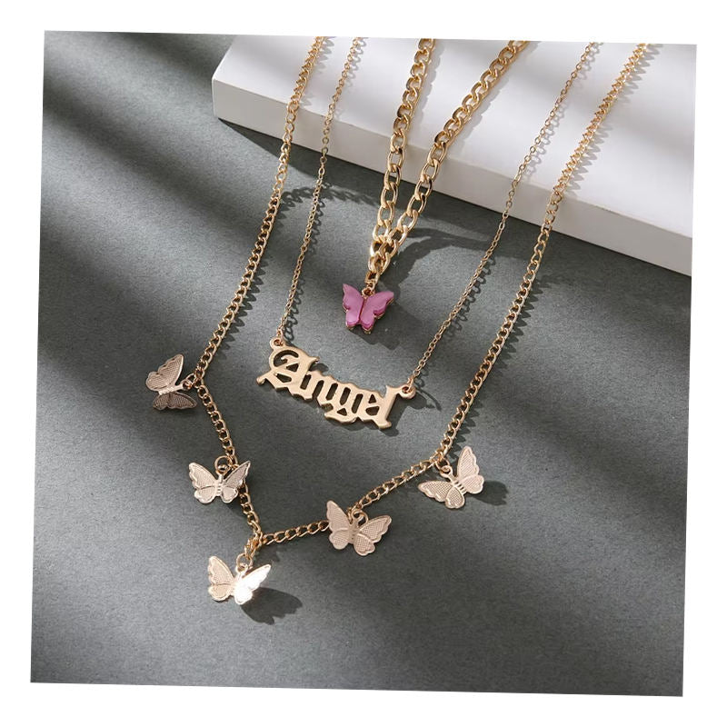 Butterflies Angel Necklace
