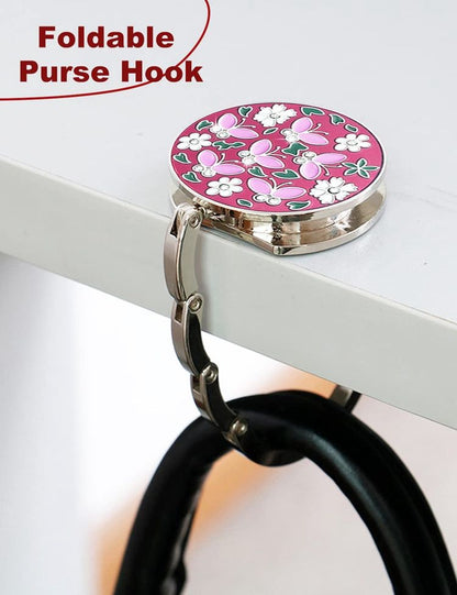 White Flower Metal Purse Hook