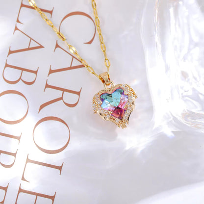 Royal Amethyst Heart Crystal Pendant Necklace Hunan Haoyi