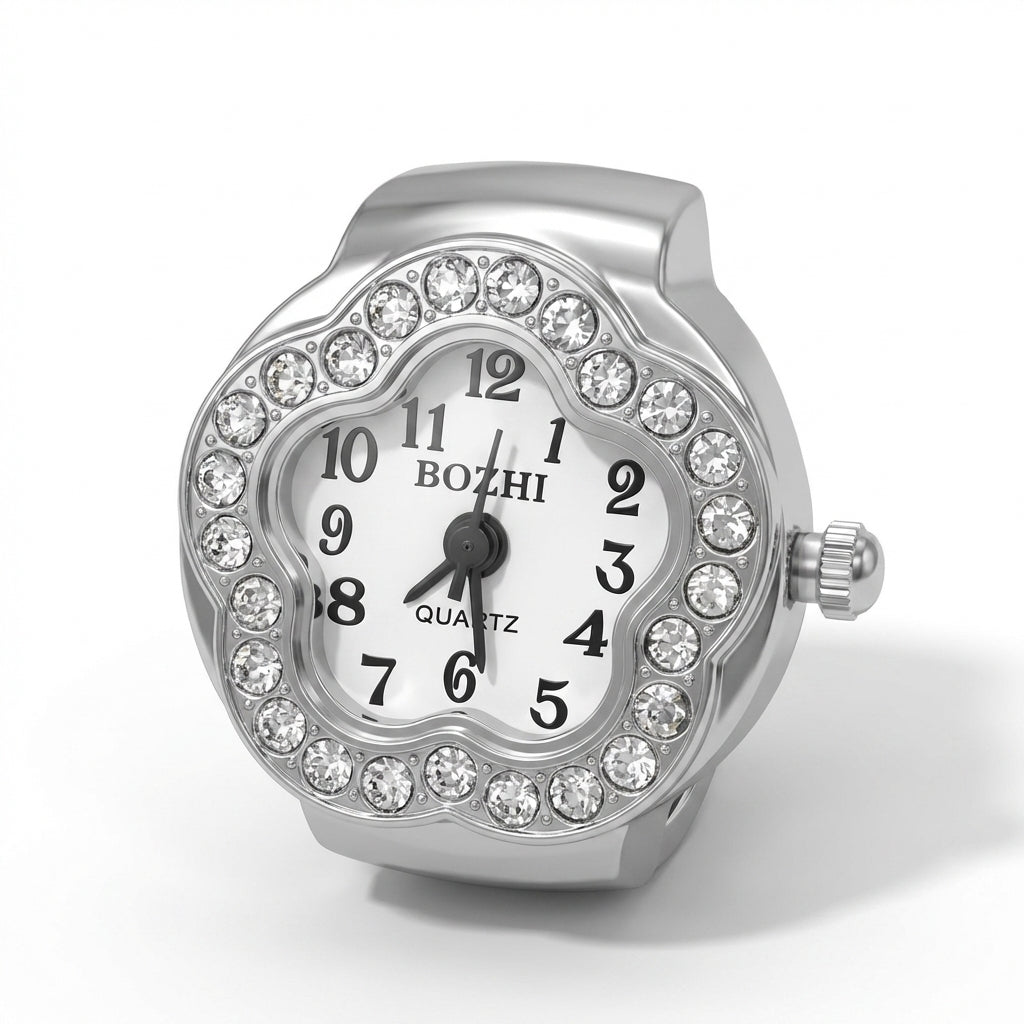 Ivory Bloom Ring Watch Silvish