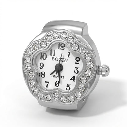 Ivory Bloom Ring Watch Silvish