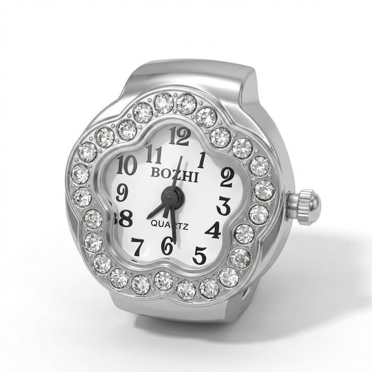 Ivory Bloom Ring Watch Silvish