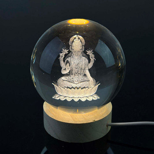 Laxmi Ji 3D Crystal LED Lamp