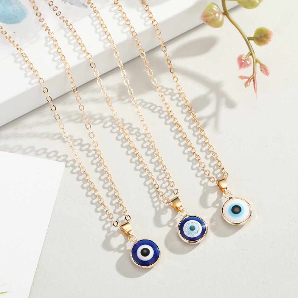 Gold Plated Turkish Evil Eye Necklace for Women Yiwu Jinyuan Jewelry Factory