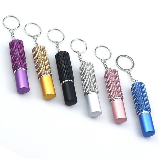Mini Rhinestone Perfume Bottle Keychain