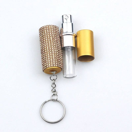Mini Rhinestone Perfume Bottle Keychain