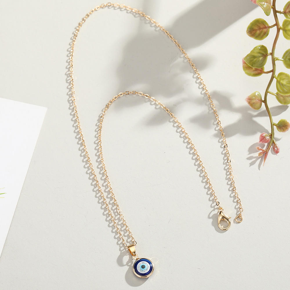 Gold Plated Turkish Evil Eye Necklace for Women Yiwu Jinyuan Jewelry Factory