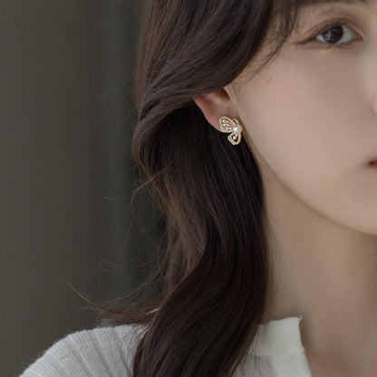 Butterfly Pearl Stud Earrings Yiwu Welwish Jewelry Co., Ltd