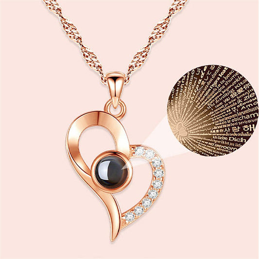 “I Love You” 100 Languages Projection Necklace Yiwu Jinyuan Jewelry Factory
