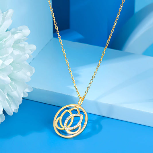Gold Plated Radiant Lotus Pendant