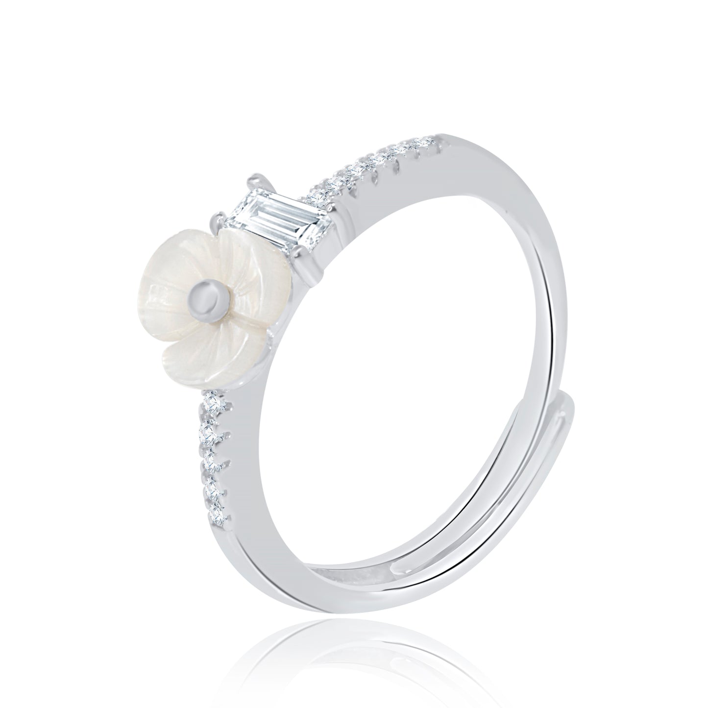 'Ivory Blossom' kids Silver Ring