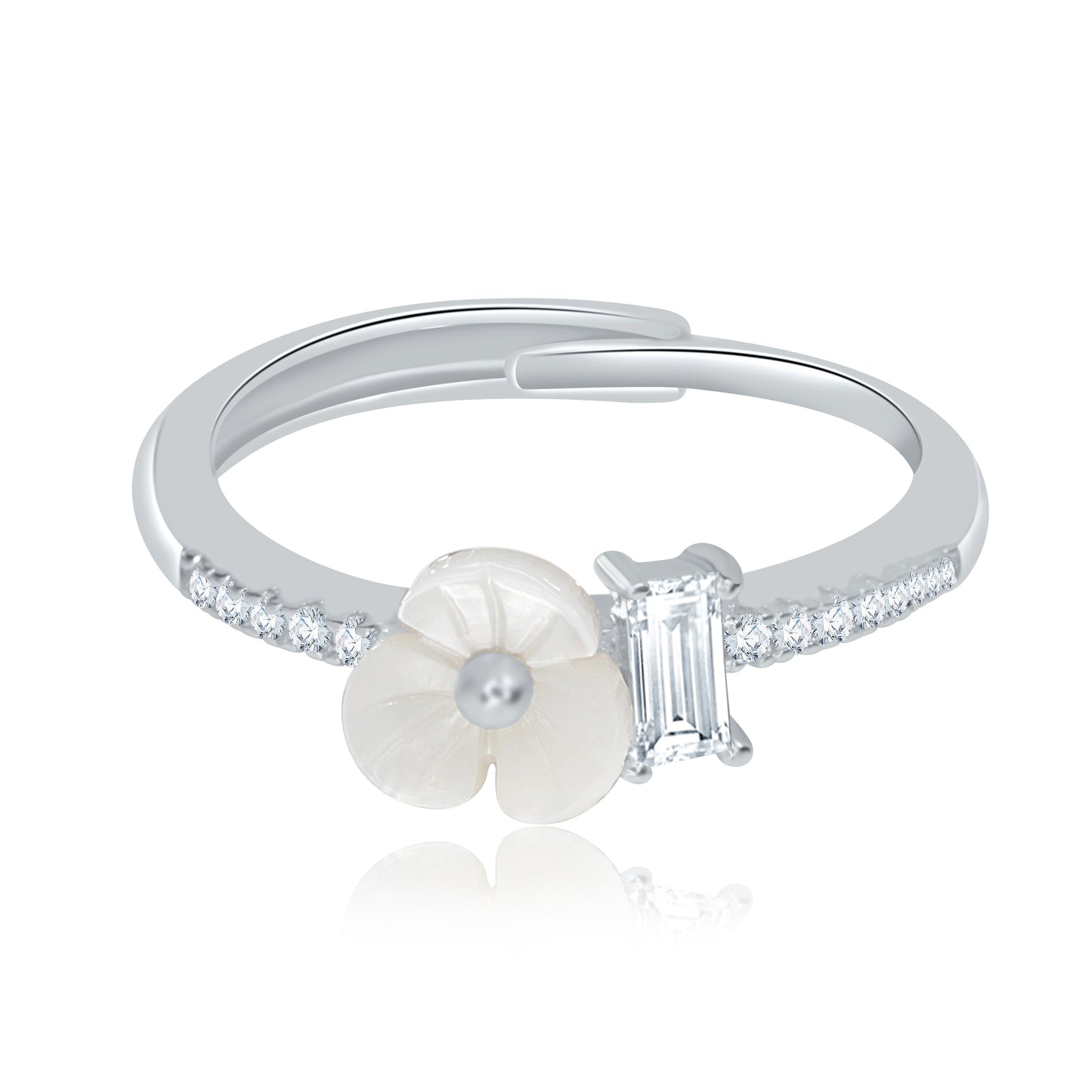 'Ivory Blossom' kids Silver Ring
