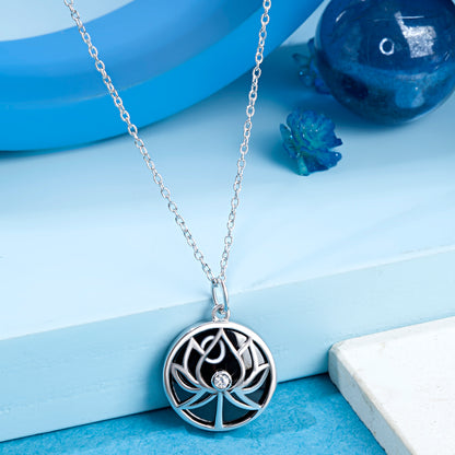 'Sacred Lotus' Silver Pendant