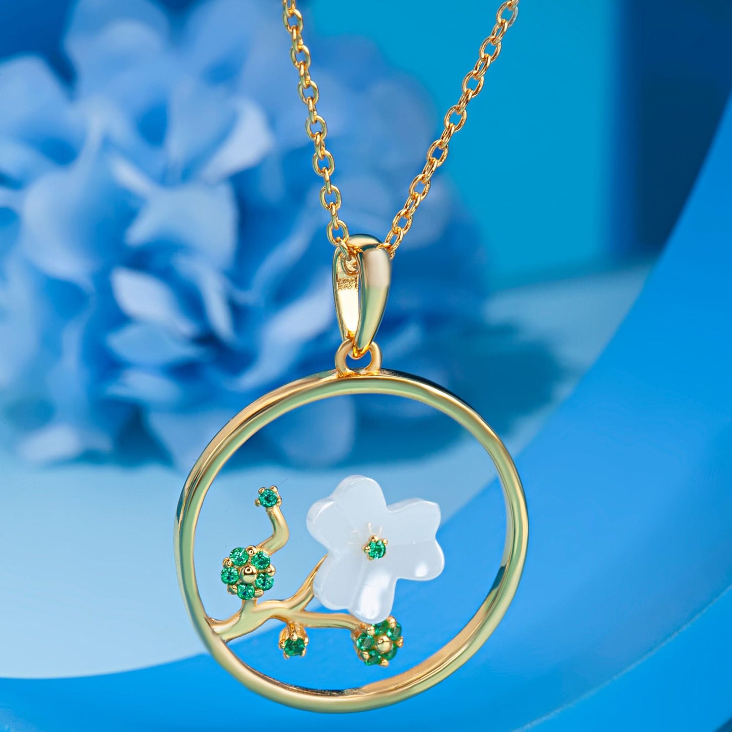 Gold Plated Ivory Garden Pendant