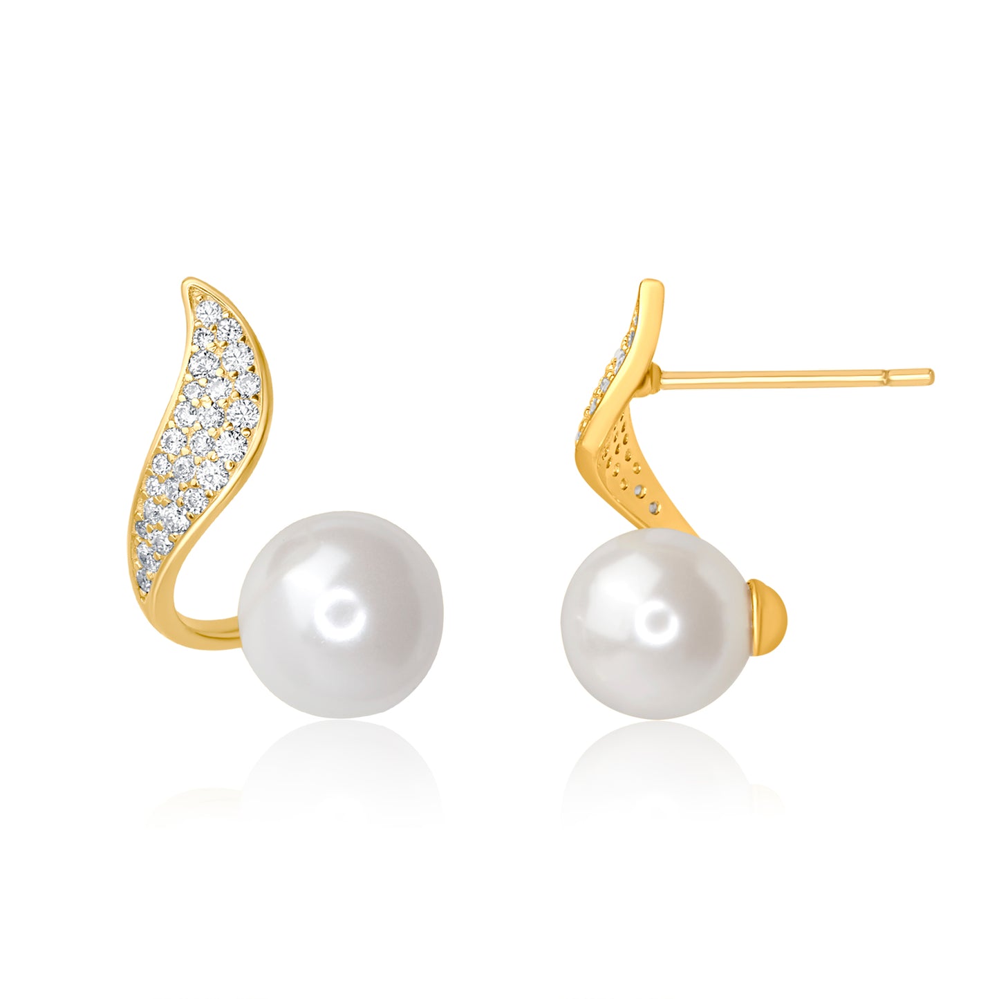 "Delicate Pearl" Gold Plated Earrings
