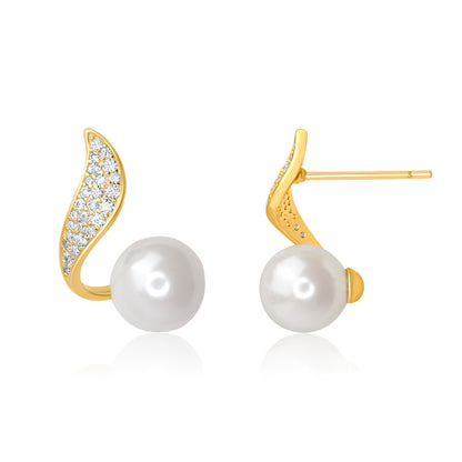 "Delicate Pearl" Gold Plated Earrings