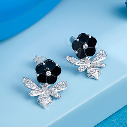 'Honeybee' Silver Earrings