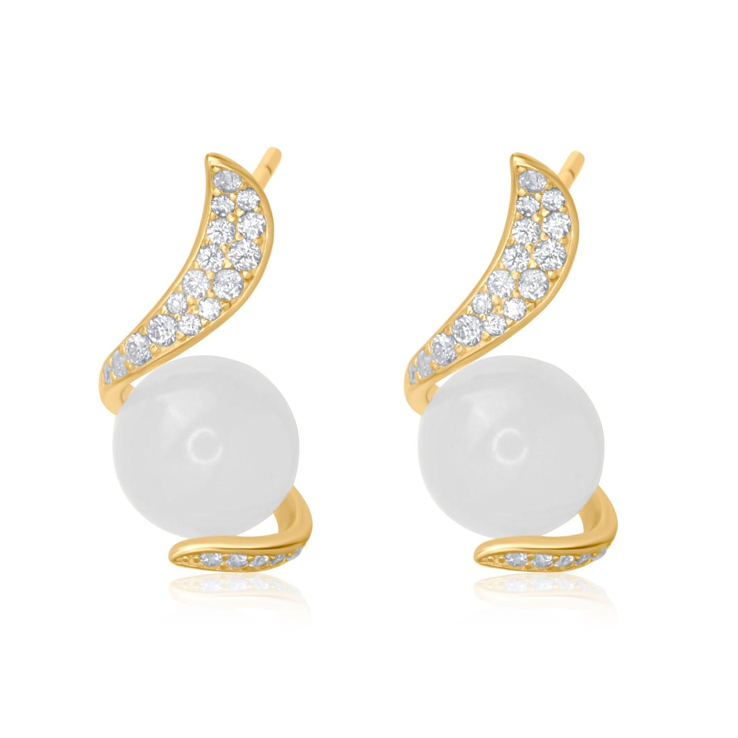 Gold Plated Exquisite Moonstone Earrings