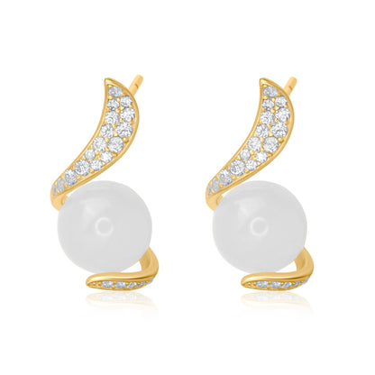 Gold Plated Exquisite Moonstone Earrings