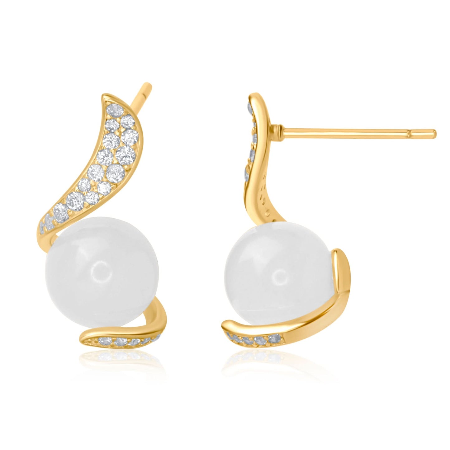Gold Plated Exquisite Moonstone Earrings