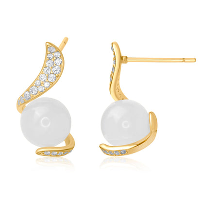 Gold Plated Exquisite Moonstone Earrings