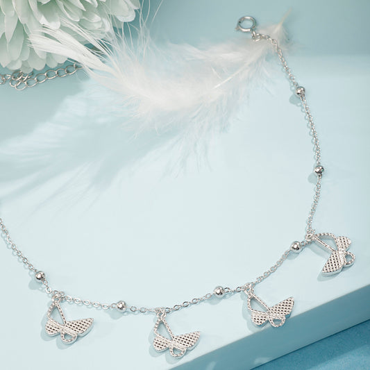 'Butterfly Whispers' 925 Silver Anklet
