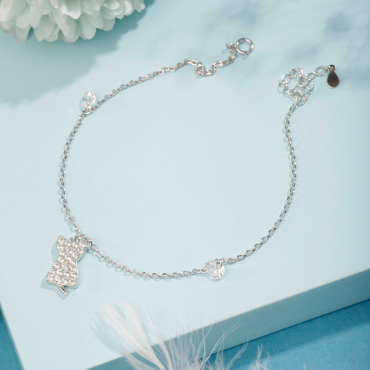 'Bow Dazzle' 925 Silver Anklet