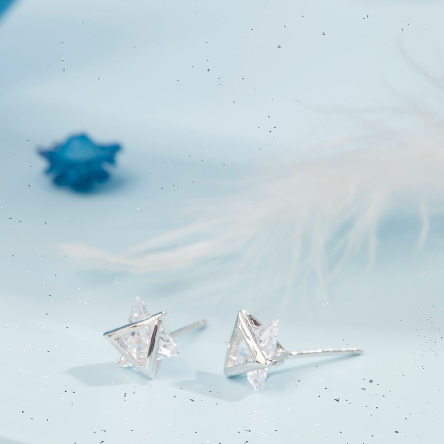 Silver Diamond Shine Studs