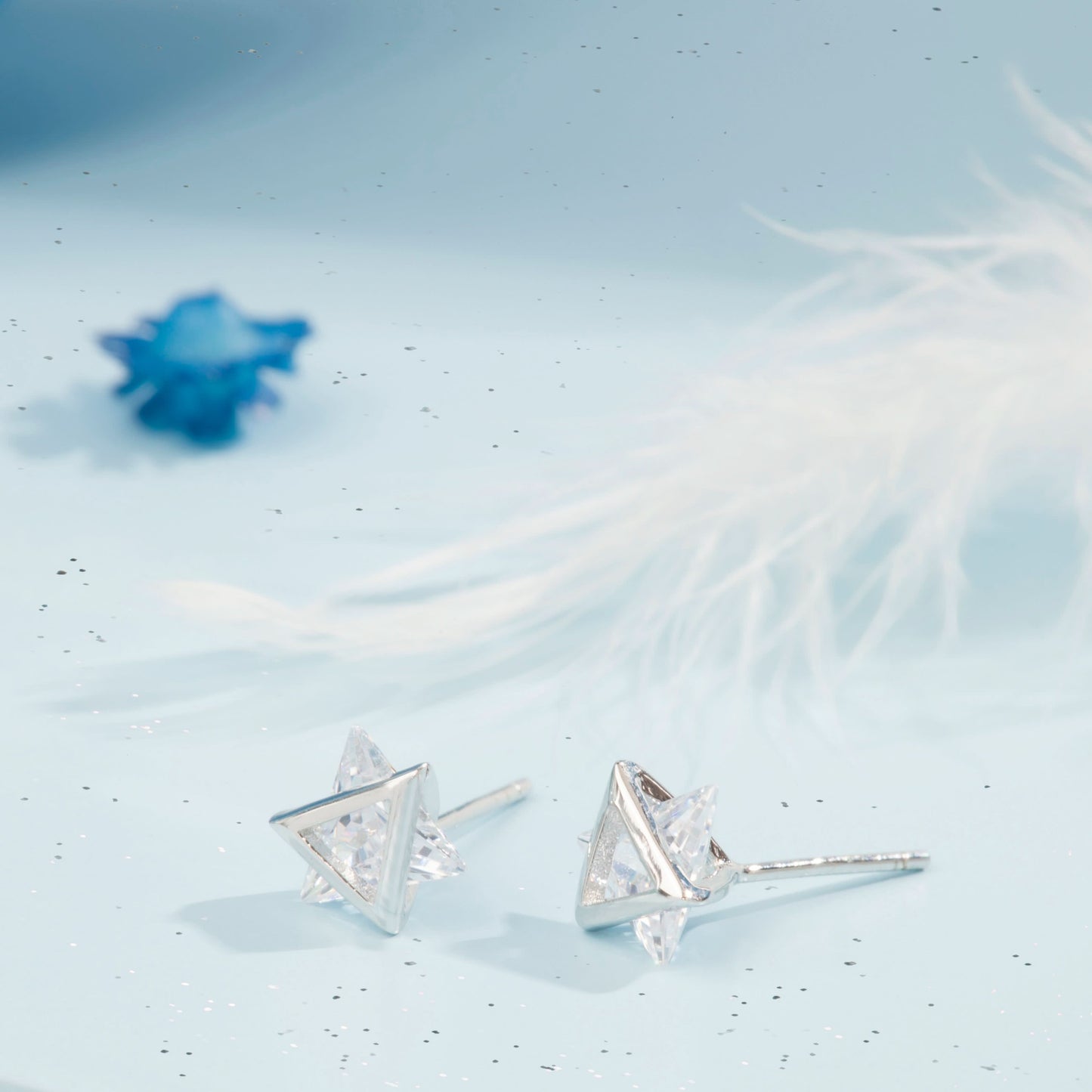 Silver Diamond Shine Studs
