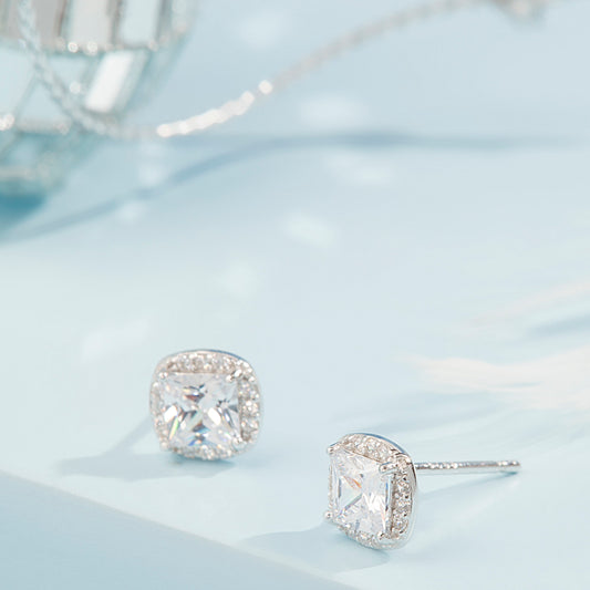 'Silver Zircon' Studs
