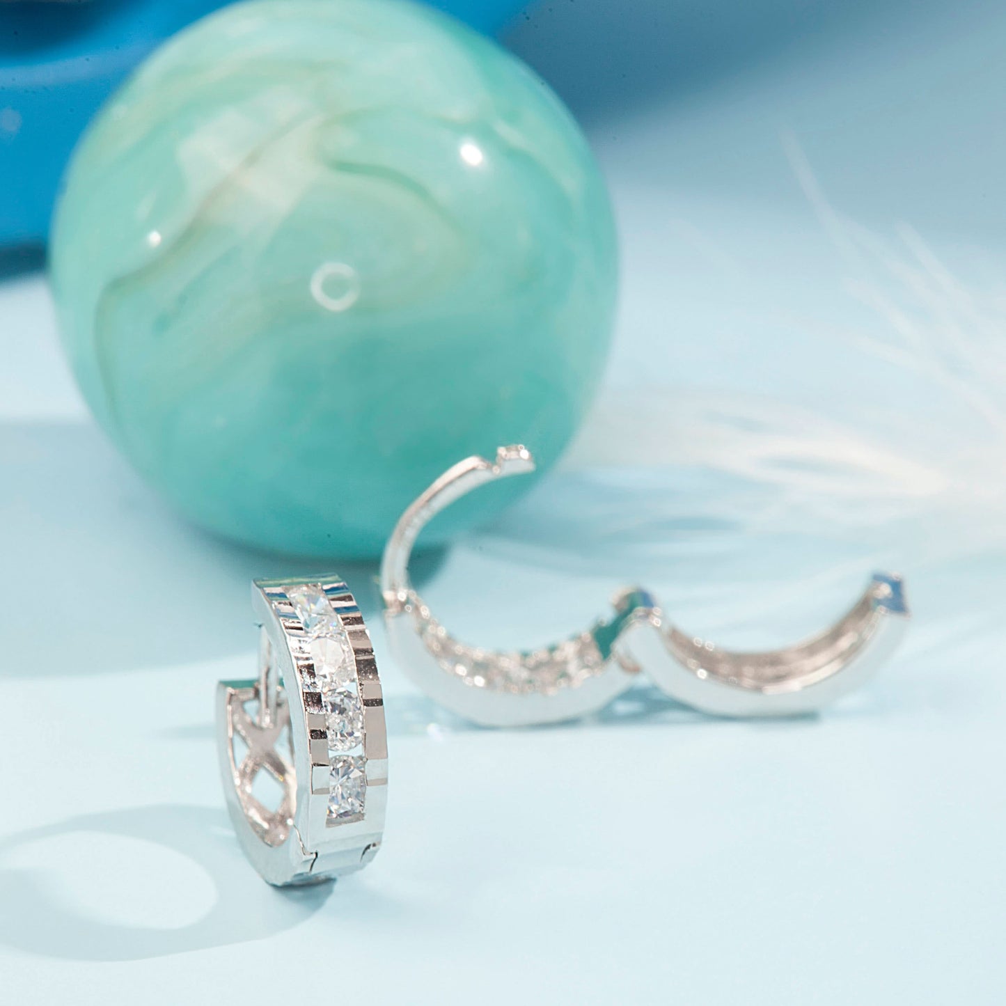 Silver Cubic Zirconia Crystal Earrings