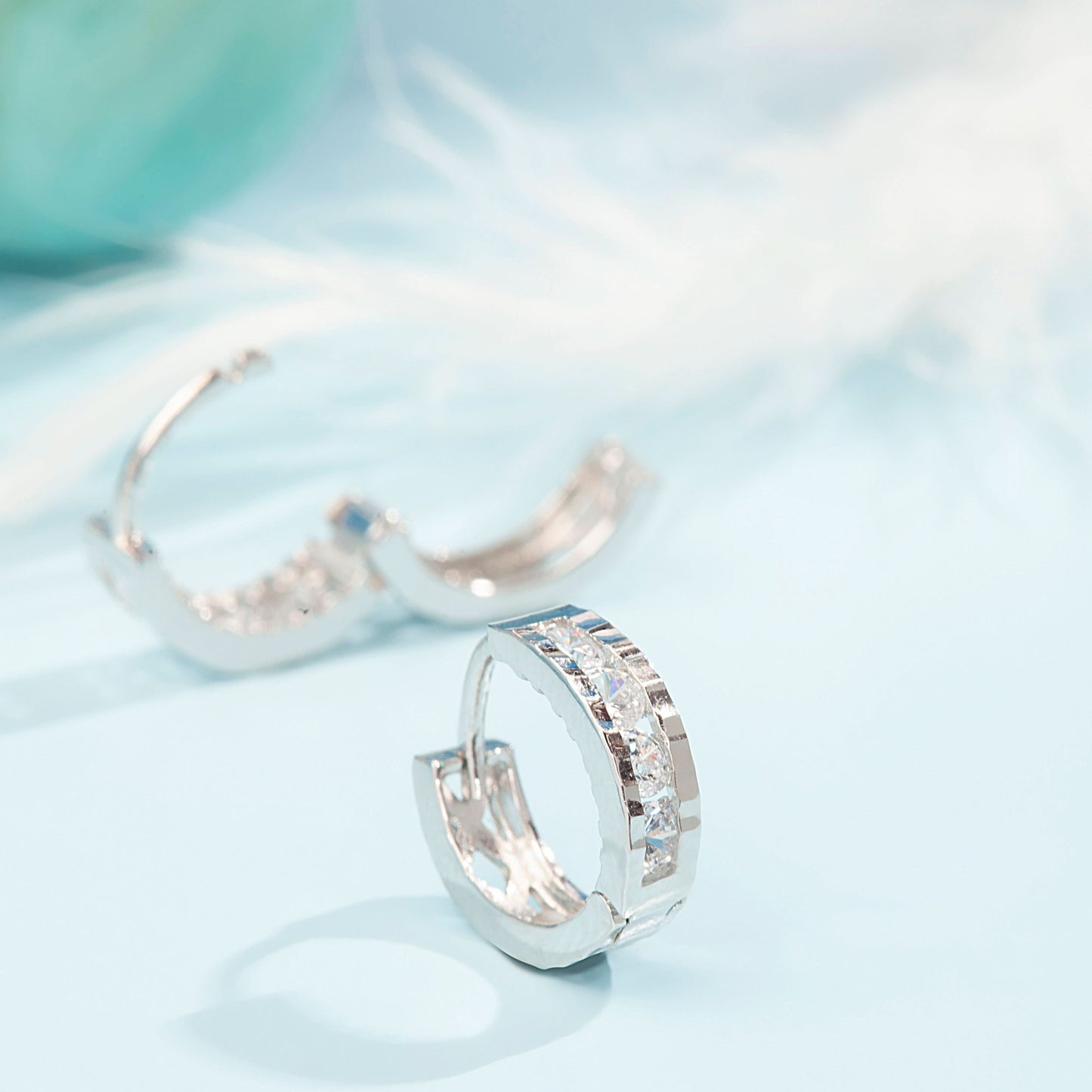Silver Cubic Zirconia Crystal Earrings