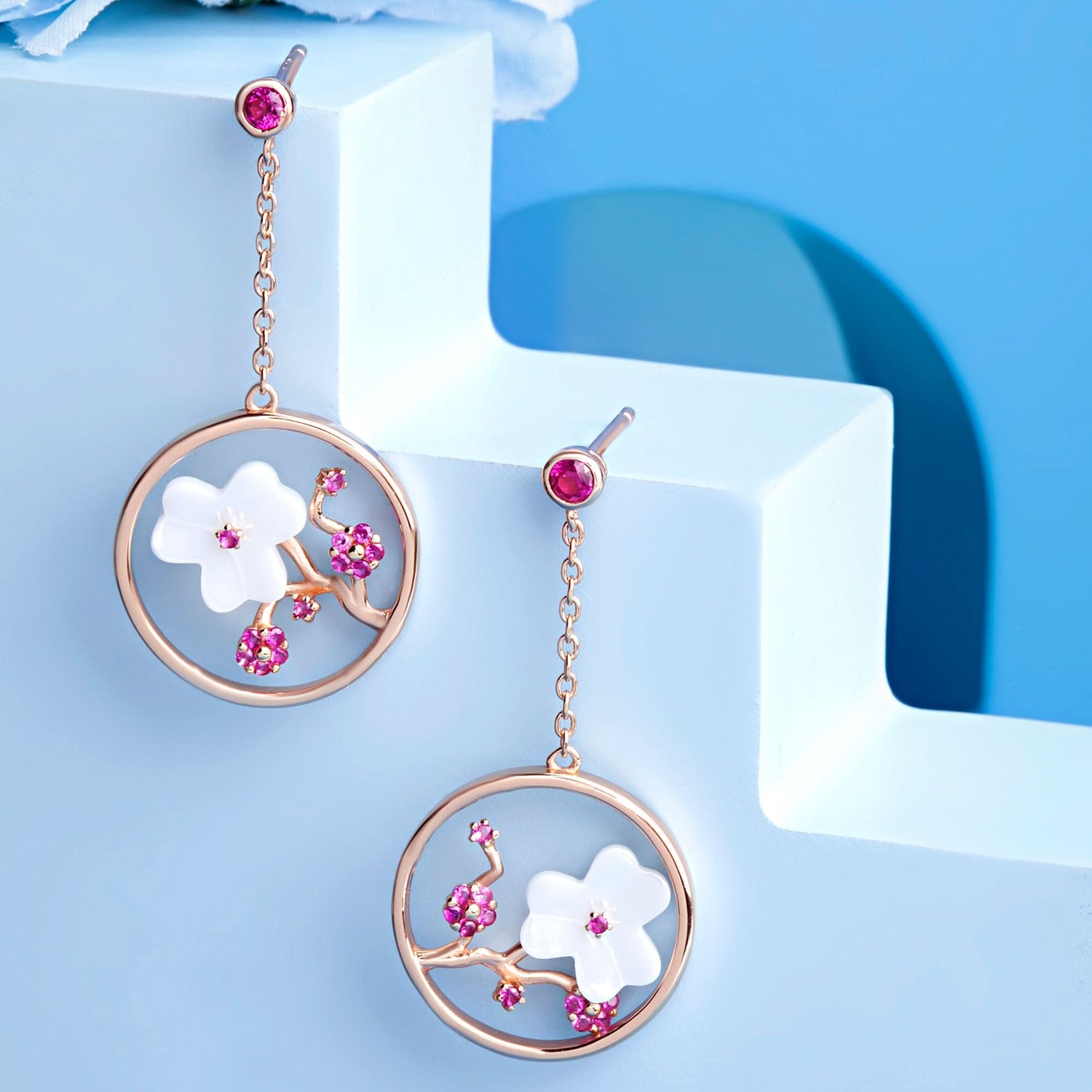 Rose Gold Gardenia Grace Earrings Silvish