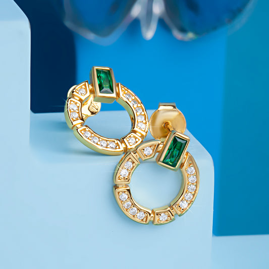 'Sleek Circle' Gold Plated Earrings