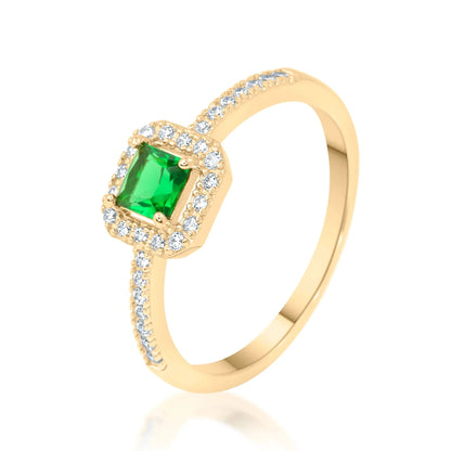 Gold Plated Golden Emerald Delight Ring