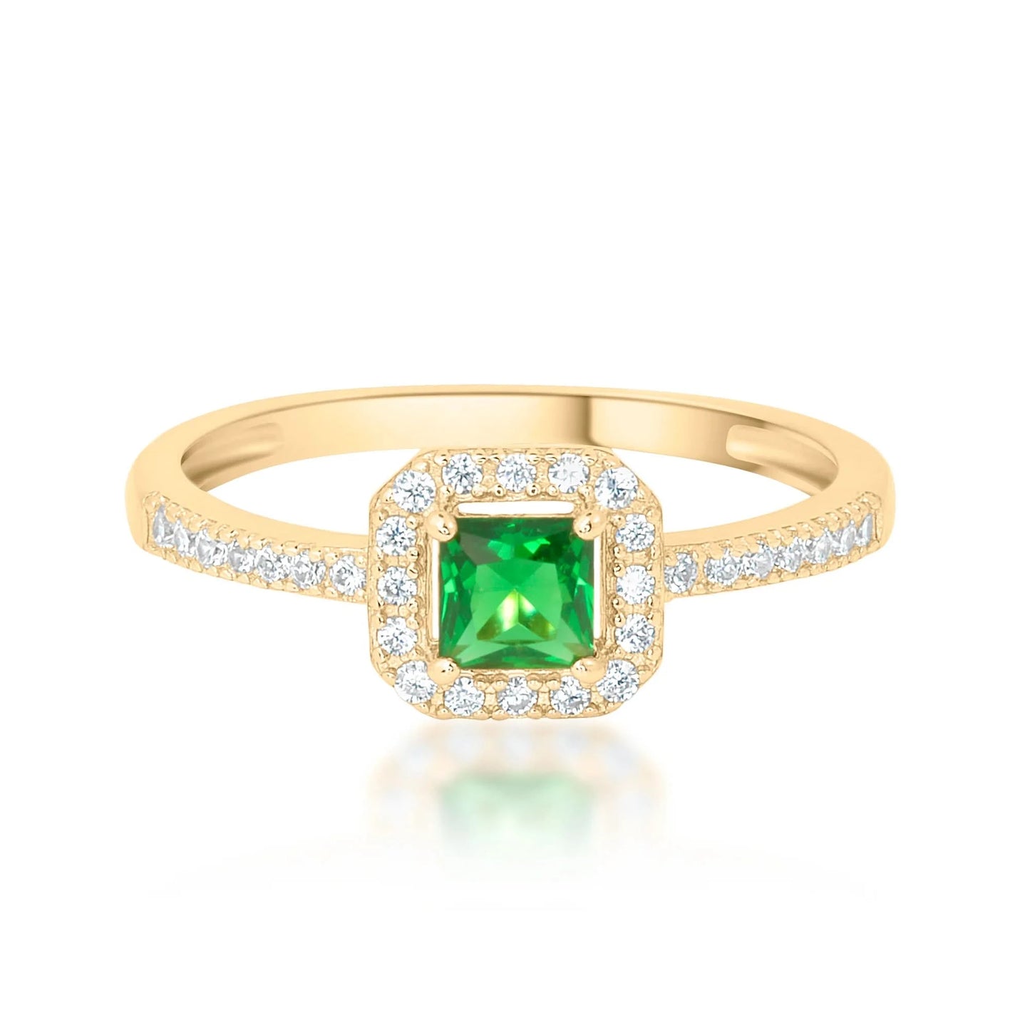 Gold Plated Golden Emerald Delight Ring